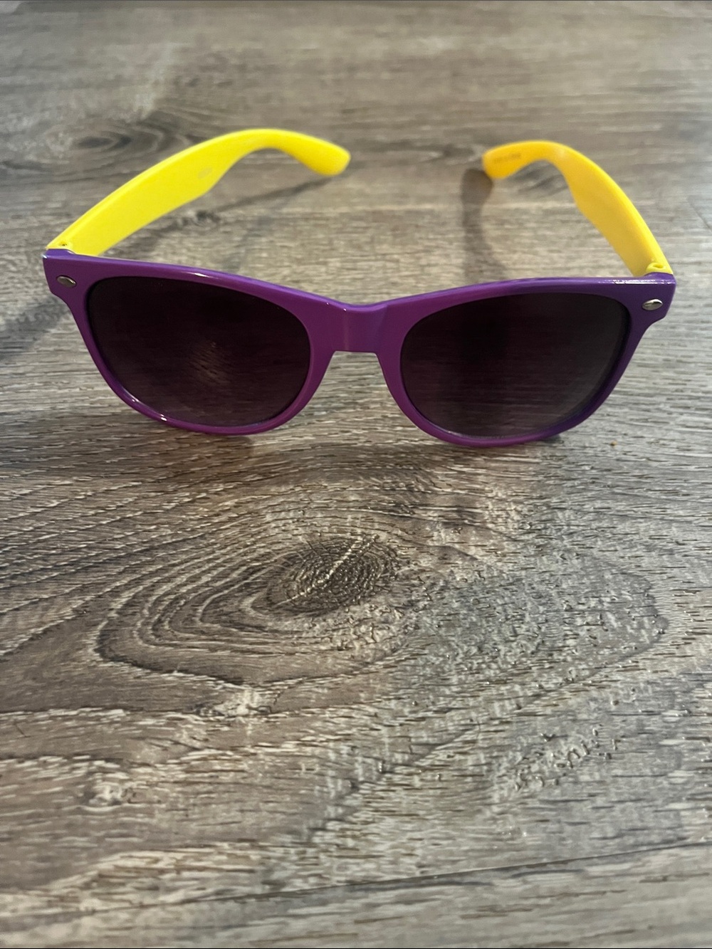 Kids Two-Tone Purple and Yellow Sunglasses — Fun UV Protection